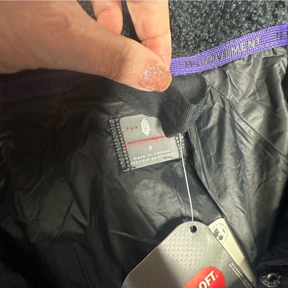 FINAL LAST CHANCE NWT FP Movement Vagabond Fleece Bomber Jacket royal purple s - Picture 16 of 16